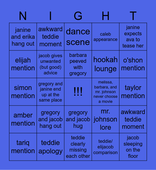 abbott elementary: "Night Out" bingo Card
