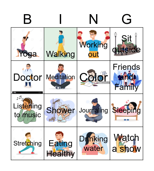 Health & Wellness Bingo Card