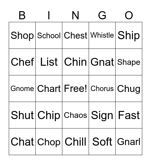 Bingo UFLI Lesson 118 Bingo Card