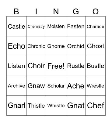UFLI Bingo Lesson 118 Bingo Card