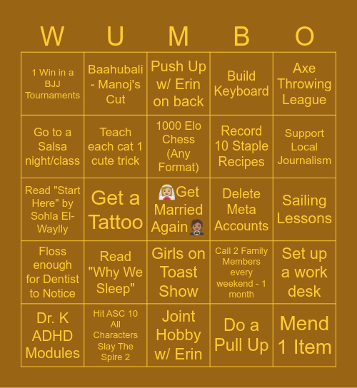 2026 Intentions (Updated Q2) Bingo Card