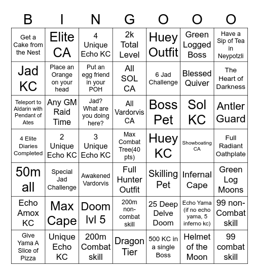 Heckin Leagues 6 Bingo Card