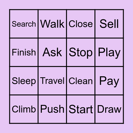 LOTERÍA. Here’s the translation: 	1.	You will be given a board to play with. 	2.	The cards will be shuffled, and if you have them, you will touch the verb. 	3.	The first to complete it wins and shouts, “Lotería!” Bingo Card