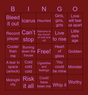 Bar your tiptender! Bingo Card
