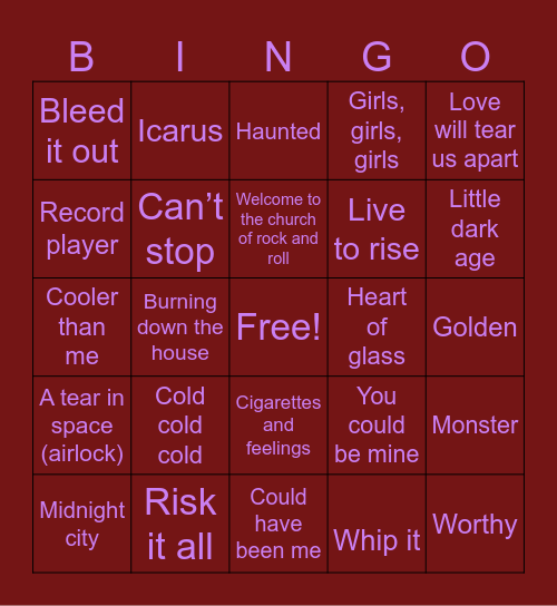 Bar your tiptender! Bingo Card