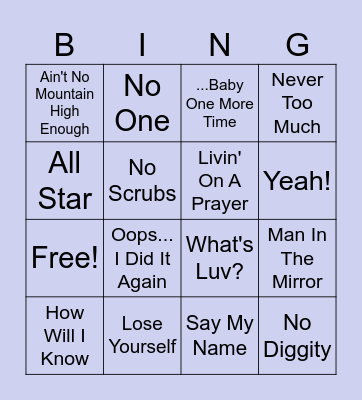 Music Bingo! Bingo Card