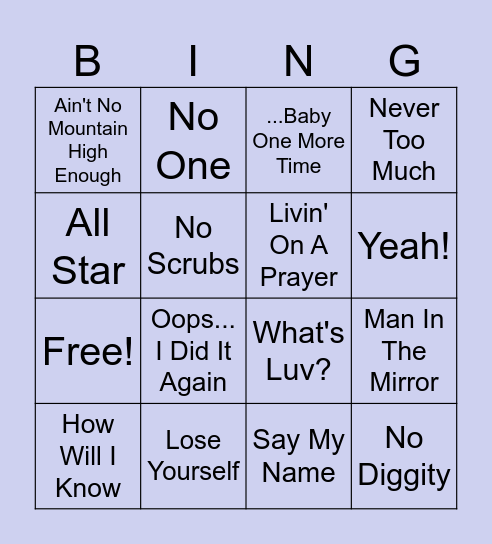 Music Bingo! Bingo Card