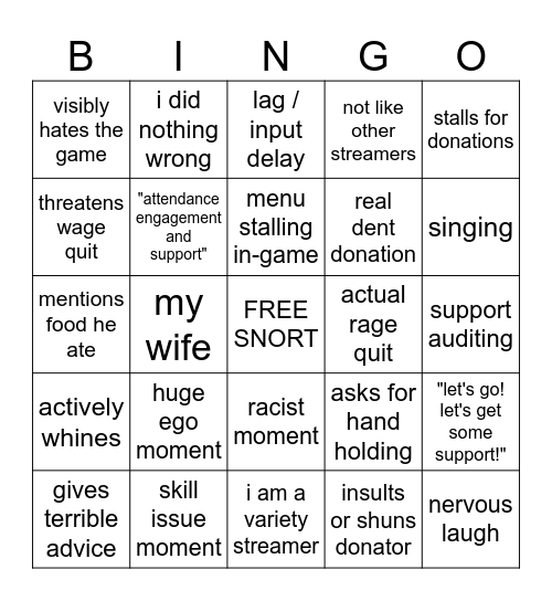 DSP Bingo Card