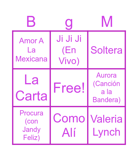 Mis 36 Bingo Card