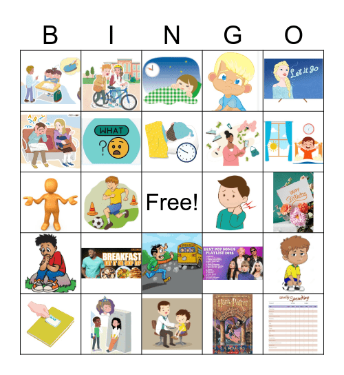 Lesson 2 Be Healthy, Be Happy!  1-(  )       name: _________ Bingo Card