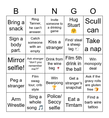 Donald BNS ‘26 Bingo Card