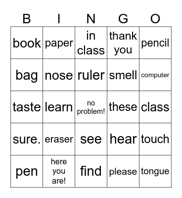 Angela - Unit 3 Bingo Card