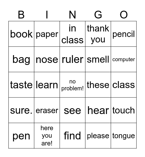 Angela - Unit 3 Bingo Card