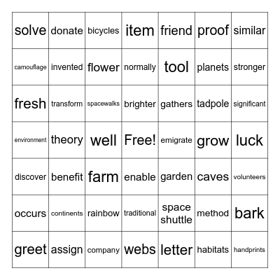CS 1-103 Bingo Card