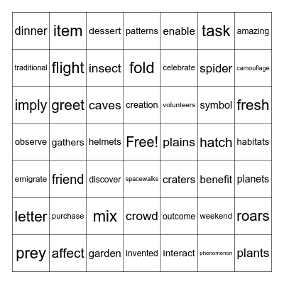 CS 1-103 Bingo Card