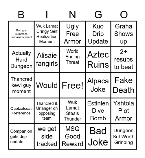 FF14 PoopTrail™ Bongo Bingo Card