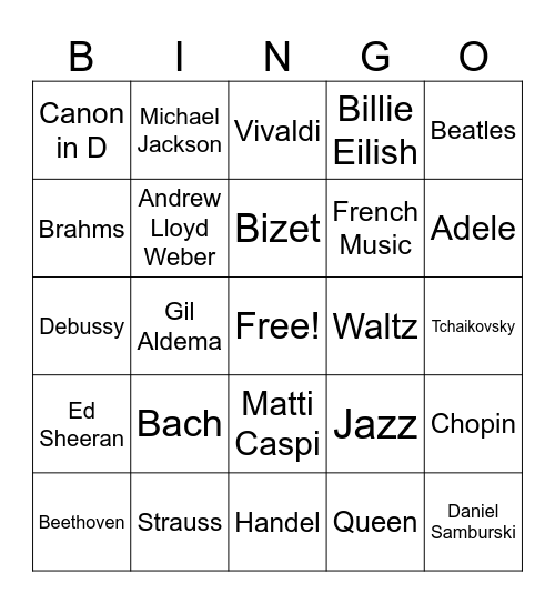 Reut Bingo Card