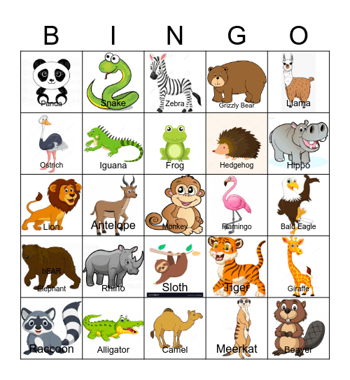 WILDLIFE Bingo Card