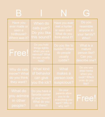 Revision Bingo Card