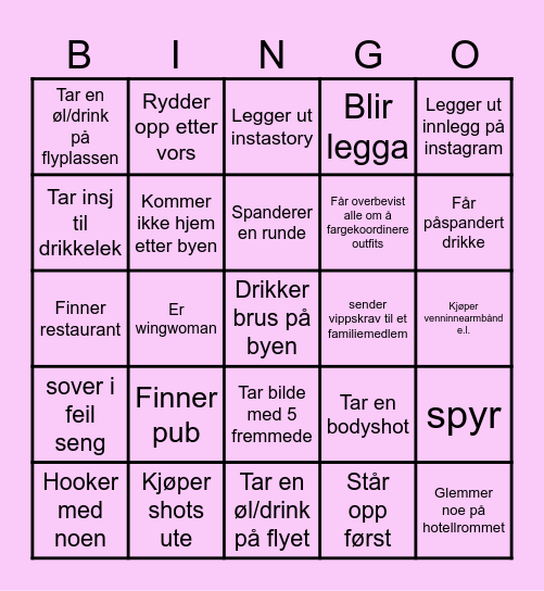 BLÅTUR Bingo Card