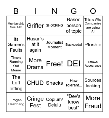 RevSaysDesu Bingo Card
