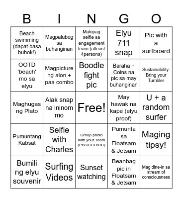 ELYU BINGO! Bingo Card