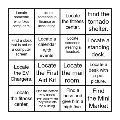 BRING YOUR CHILD TO WORK DAY! Bingo Card