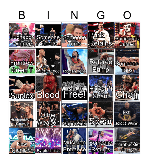 Wrestlemania 42 Bingo Card