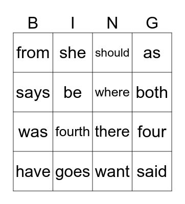 BINGO Card