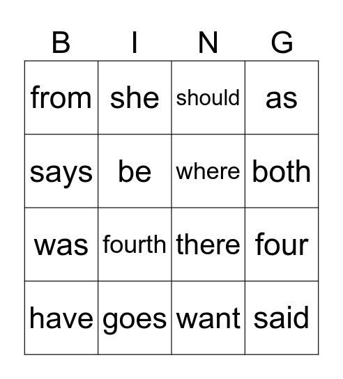 BINGO Card