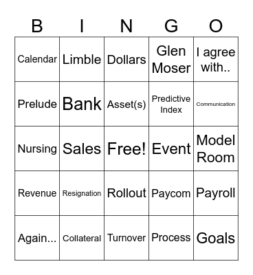 SRL Buzzword Bingo Card