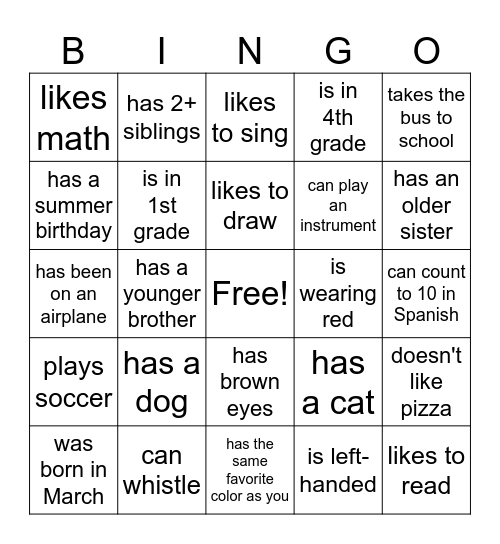Find Someone Who... Bingo Card