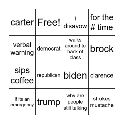 vizzi history Bingo Card