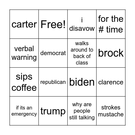 vizzi history Bingo Card