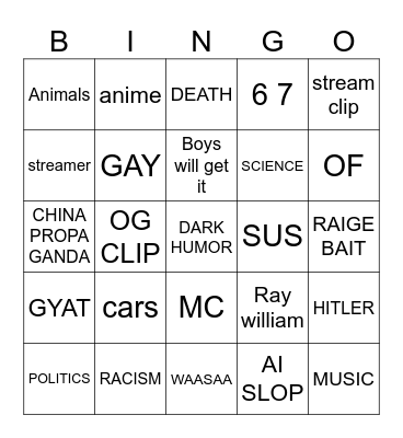 Doomscroll bingo Card