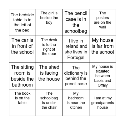 Translation Challenge Bingo Card