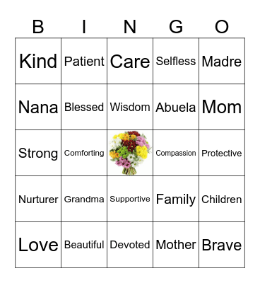 Mother's Day Bingo Card