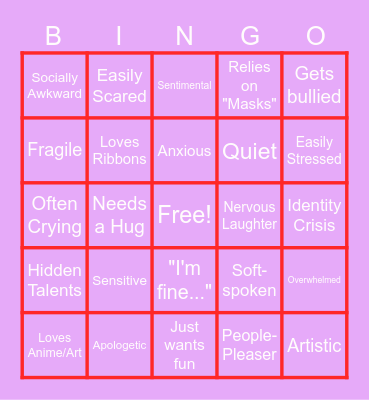 Gangle Kin Bingo Card