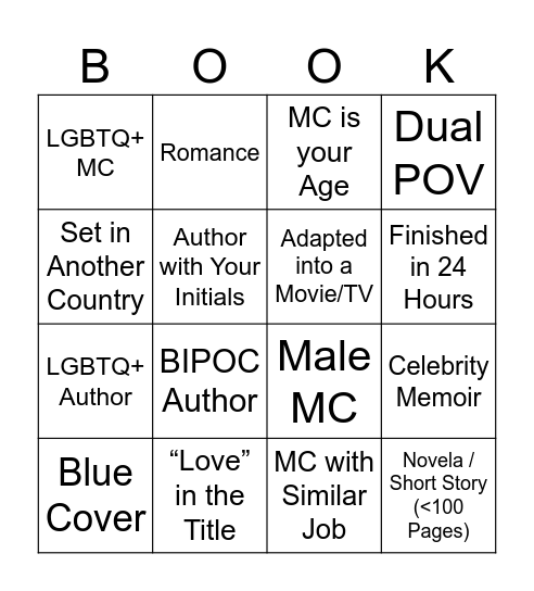Summer Reading Bingo Challenge Bingo Card