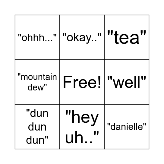 BRYAN SAYS "...." Bingo Card