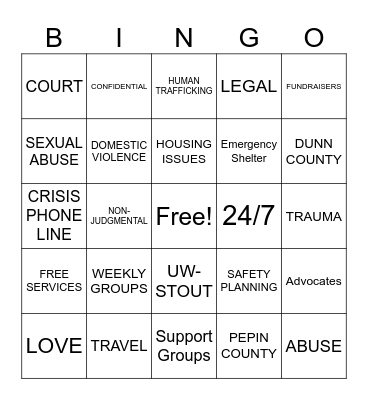 BRIDGE BINGO Card