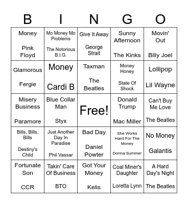 Tax Day Bingo Card