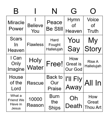 Uplifting Notes Bingo Card