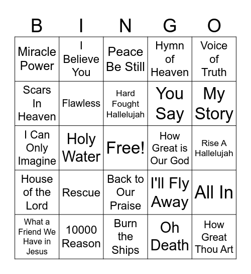 Uplifting Notes Bingo Card