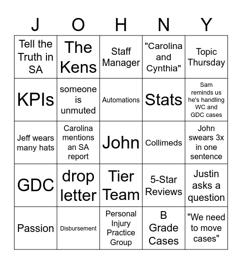 PI Staff Meeting | Q1 2026 Bingo Card
