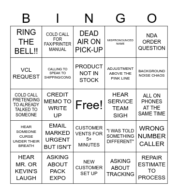 CSR BINGO Card