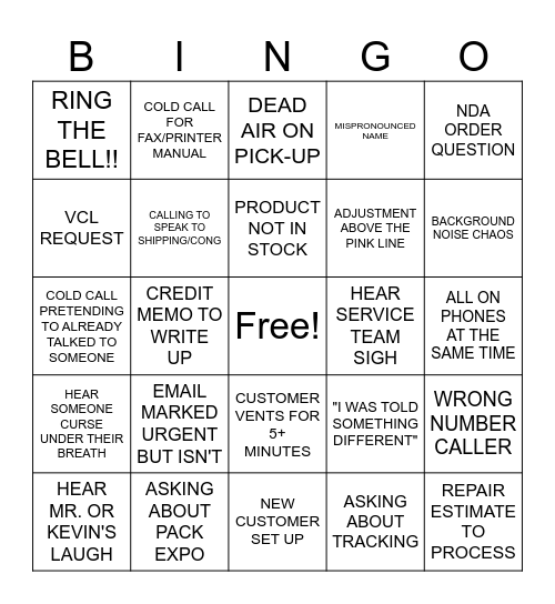 CSR BINGO Card
