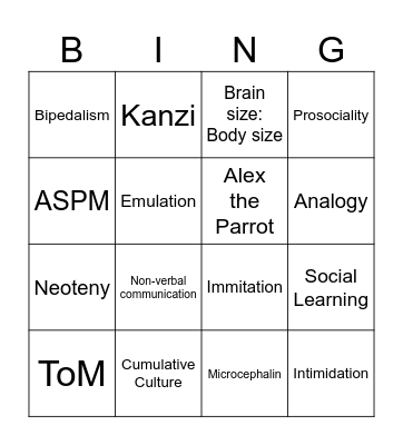 Are Humans Special Bingo Card