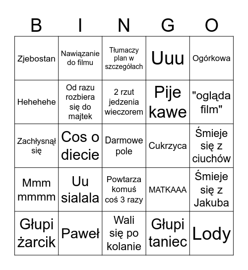 Ojciec bingo Card