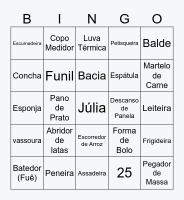 Chá de Panela da Júlia Bingo Card